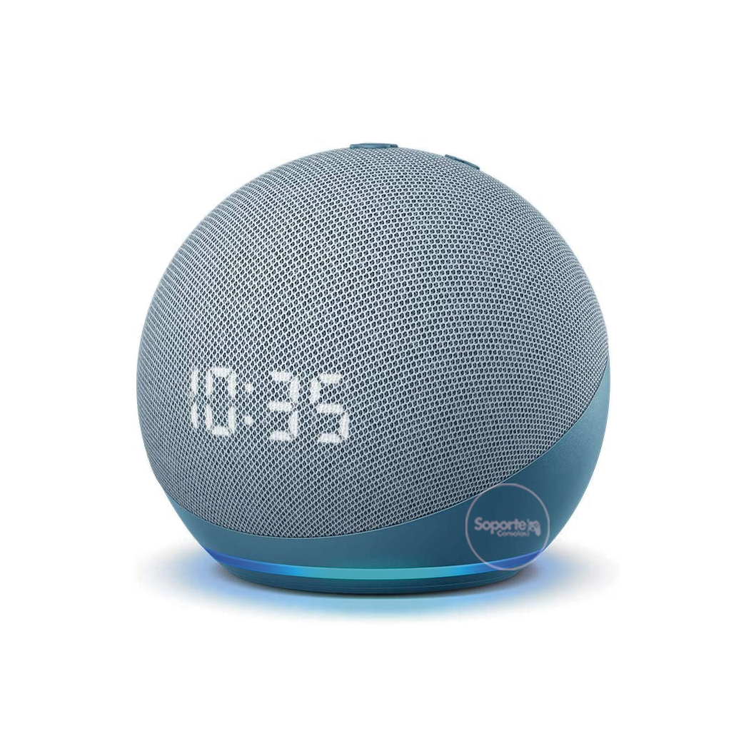 Altavoz inteligente  Echo Dot 5ta generación (2022) con reloj,  control de voz con Alexa, azul - Coolbox