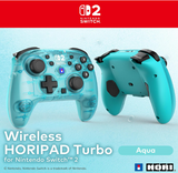 Control Inalámbrico Turbo Aqua | Compatible con NS1/NS2 | Hori