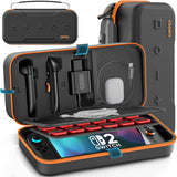 Estuche Nintendo Switch 2 mediano Negro con zipper anaranjado - NS2