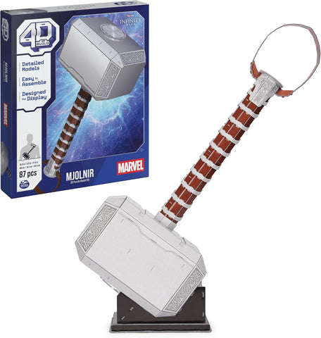 Rompecabezas 3D con soporte Marvel Martillo de Thor Mjolnir (87 piezas)