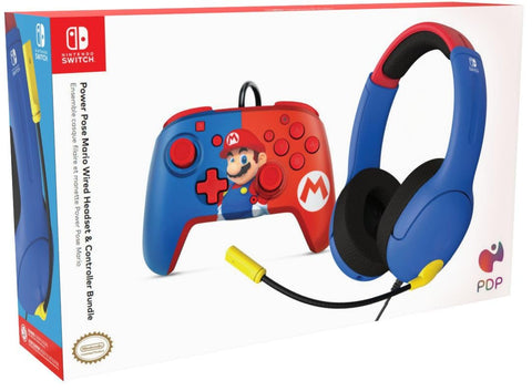 Combo Headset + Control Con Cable PDP para Nintendo Switch