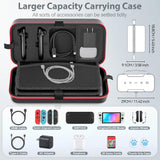 Estuche Nintendo Switch 2 mediano Negro con zipper rojo - NS2