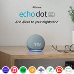 Echo Dot 5ta generación con Reloj Parlante inteligente con Alexa