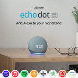 Echo Dot 5ta generación con Reloj Parlante inteligente con Alexa