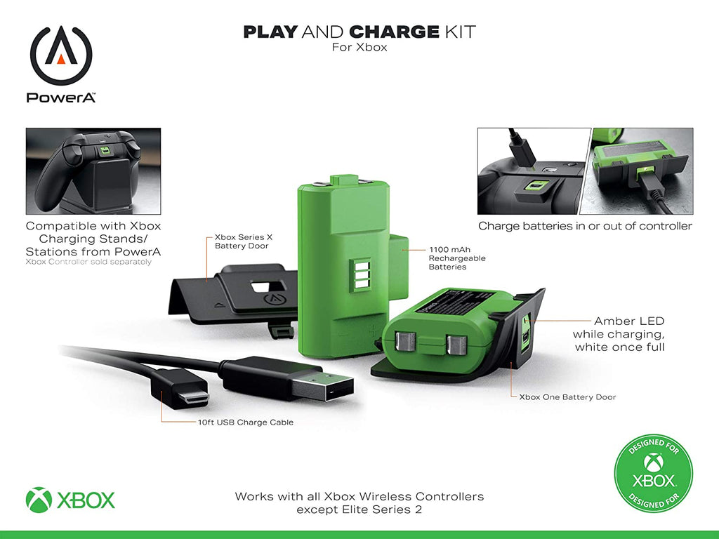 Paquete de baterías de control para Xbox Series X|S, Xbox One/One X/One S  Elite, paquete de 2 baterías recargables de 1100 mAh para Xbox Series  X/Xbox
